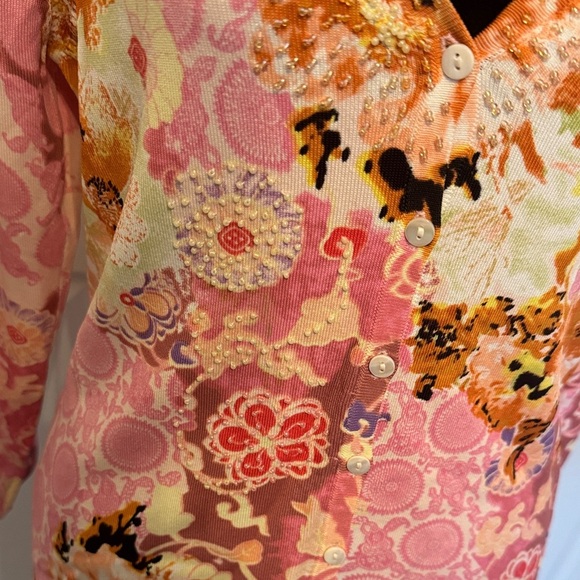 BCBGMaxAzria Pink Floral Button Down Shirt - Picture 16 of 17